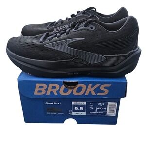 Brooks Ghost Max 2 Womens 9.5 Wide Black Running Shoes 120457 1D 020